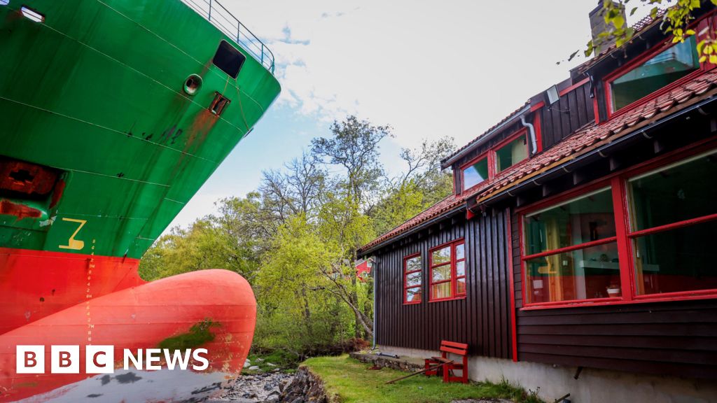 Man steering Norway ship that crashed into a garden was asleep, police say