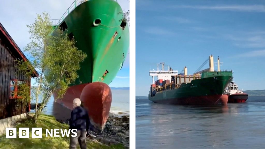 Norway ship refloated after near miss with house