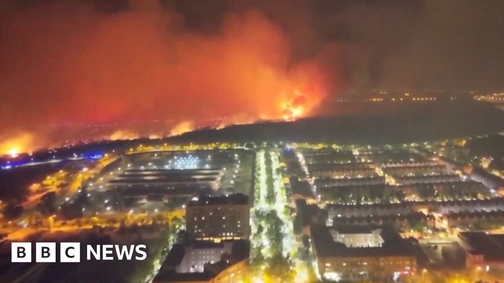 Flames burn near Madrid as wildfires sweep Spain and Portugal