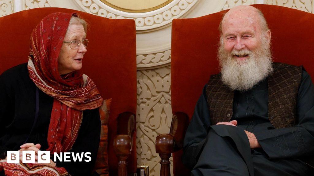 Son of British couple held by Taliban ‘ecstatic’ as they return to UK