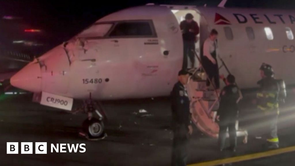 Aftermath of Delta planes colliding at LaGuardia